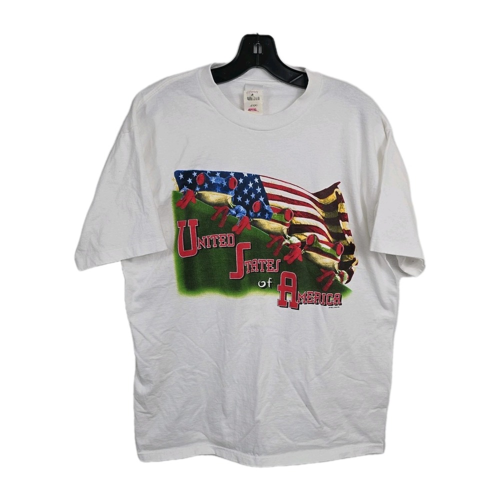 Logotel Vintage Men's Size Large‎ United States Of America Frogs Shirt USA New